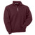 Just Sweatshirts Zip Neck True Burgundy 100% Cotton quarter-zip sweatshirt, maroon color, long sleeves, high collar.
