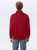 Just Sweatshirts Zip Neck Ruby Red 100% Cotton sweatshirt, red color, quarter-zip pullover, back view.