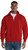 Just Sweatshirts Zip Neck Ruby Red 100% Cotton sweatshirt, red, long sleeve, quarter-zip pullover on a male model.