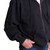 Just Sweatshirts Hooded Full Front Zipper Black 100% Cotton sweatshirt, black color, showing zipper and hood.