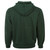 Just Sweatshirts Hooded Full Front Zipper Park Green 100% Cotton dark green hooded sweatshirt with zipper closure.