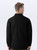 Just Sweatshirts black 3 Button Polo sweatshirt with collar made from 100% cotton.