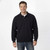 Just Sweatshirts black 3 Button Polo, 100% cotton, on a male model in casual wear.