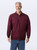 Just Sweatshirts 3 Button Polo Burgundy 100% Cotton, maroon long sleeve polo shirt on a middle aged man.