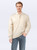 Just Sweatshirts 3 Button Polo Natural 100% cotton, beige, long sleeve, polo collar, men's casual wear.