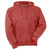 Just Sweatshirts Cranberry red all cotton hooded pullover sweatshirt with kangaroo pockets and athletic cut.