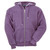 Just Sweatshirts plum purple hooded full front zipper 100% cotton sweatshirt with silver zipper.