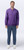 Just Sweatshirts Just Sweatshirts purple 3 Button Polo Plum Sand 100% Cotton men's shirt, blue jeans and white shoes.