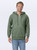 Just Sweatshirts Olive green premium hoodie, full front zipper, 100% cotton, adult size, casual wear for men.