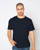 Just Sweatshirts Canadian Made T-Shirt, black, short sleeve, men's, combed cotton jersey, standing, casual, plain style.