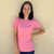 Just Sweatshirts T-Shirt Ladies Short Sleeve 100% Cotton Pink, women's pink cotton t-shirt, casual summer top.