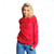 PRIVE; Crewneck Ruby Red with Side Rib 100% Cotton
