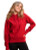 Just Sweatshirts Red Privé Hoodie with side rib, made from 100% cotton, in vibrant red color.