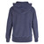 Just Sweatshirts Privé Collection navy blue hoodie with side rib, 100% cotton, long sleeves, and ribbed hem.