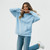 Ultra Soft Ladies Hoodie Powder Blue 100% Cotton