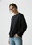 Just Sweatshirts Ultra Soft Ladies Crewneck in Black, 100% Cotton, Premium Women's Loungewear, comfortable and stylish black sweatshirt.