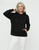 Just Sweatshirts Ultra Soft Ladies Hoodie in Black, 100% Cotton, Luxury Streetwear Hoodie, mid-weight, feminine cut.