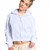 Just Sweatshirts White Ladies Organic 100% Cotton French Terry Crop Hood for women, a cozy cropped hoodie.