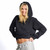 Organic 100% Cotton French Terry Crop Hoodie Black