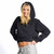 Just Sweatshirts Black ladies organic cotton French Terry crop hoodie sweater by Just Sweatshirts, a sustainable fashion brand.