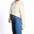 Just Sweatshirts Ladies Organic 100% Cotton French Terry Crop Hoodie in Natural color, made from organic cotton.