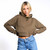 Organic 100% Cotton French Terry Crop Hoodie Olive