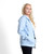 Just Sweatshirts Ultra Soft Ladies Zipper Hoodie in Powder Blue, luxury 100% cotton hoodie for women.