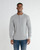 Just Sweatshirts Mens Premium Waffle Shirt, gray mix, Henley collar, 100% cotton, long sleeves, casual wear for men.