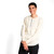 Just Sweatshirts Luxury Henley cream colored 100% cotton men's sweatshirt with natural tone and Henley collar design.