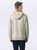 Just Sweatshirts Hooded Pullover Egg Shell 100% Cotton, beige hooded sweatshirt with kangaroo pockets on a man.