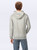 Just Sweatshirts Gray mix luxury hoody, 95% cotton, hooded pullover sweatshirt on a male model from behind.