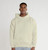 Just Sweatshirts Heavy hoody, Natural 100% Cotton, cream colored, hooded pullover sweatshirt on a male model.
