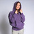 Just Sweatshirts Just Sweatshirts Plum Sand no  hoody, purple, 100% cotton, hooded pullover for women.