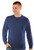 T-Shirt Men's Long Sleeve 100% Cotton Blue Jeans