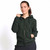 PRIVE; Full Zip Hoodie Park Green with Side Rib 100% Cotton