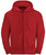 Privé Full Zip Hoodie Red with Side Rib 100% Cotton