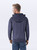 Privé Full Zip Hoodie Navy Sand with Side Rib 100% Cotton