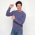 Just Sweatshirts Navy blue Super Heavy T-Shirt Long Sleeve made from Premium Cotton Clothing for men.