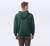 Just Sweatshirts Heavy hoodie, green hooded pullover, pine sand color, 100% cotton, men's sweatshirt from back.