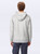 Just Sweatshirts Silver Gray thick cotton hooded full front zipper jacket, large hood, long sleeves, casual wear.
