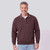 Just Sweatshirts Washed Eggplant 3 Button Polo in rich eggplant color made from 100% cotton for men.