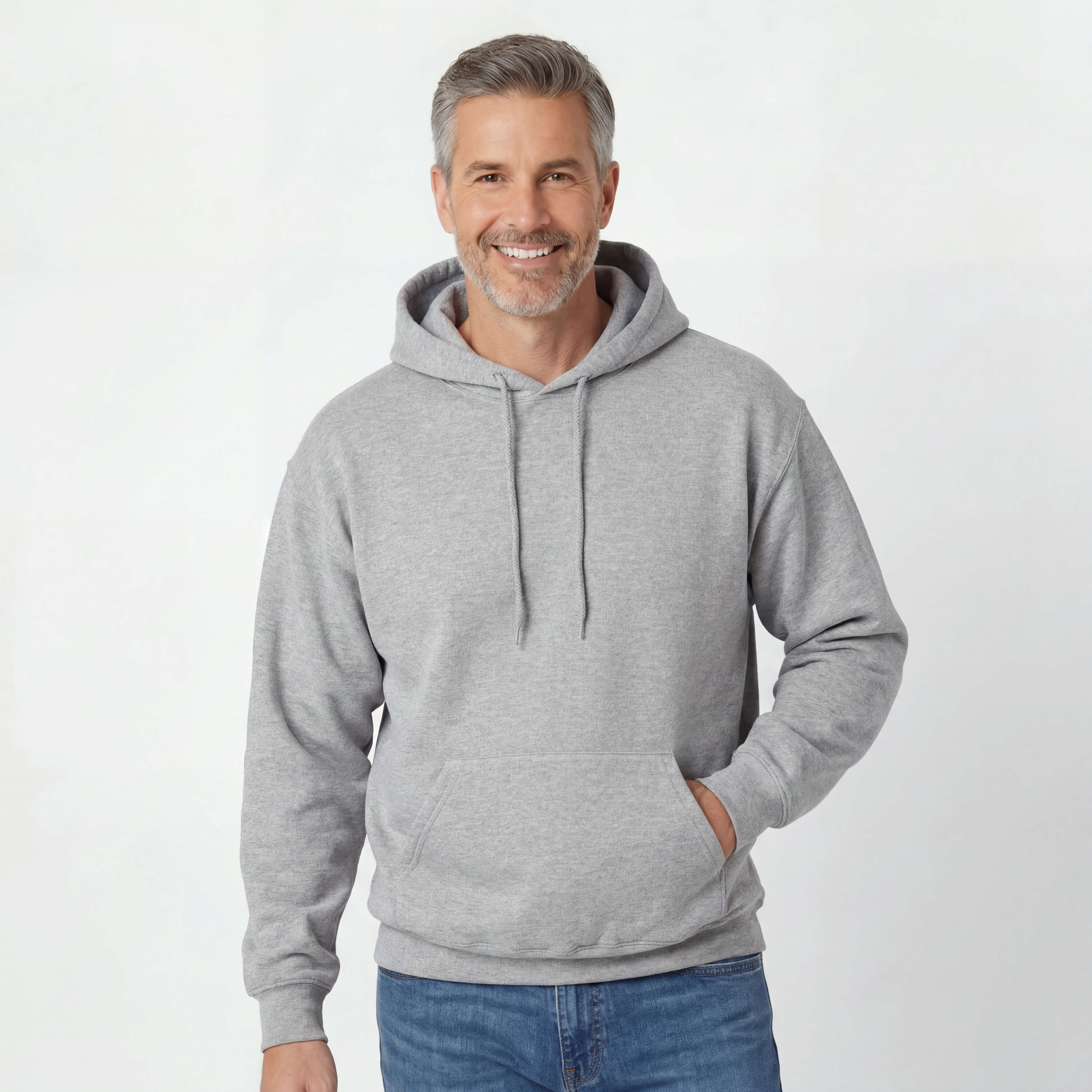 Buy Hooded Pullover Gray Mix | 95% Cotton | Just Sweatshirts