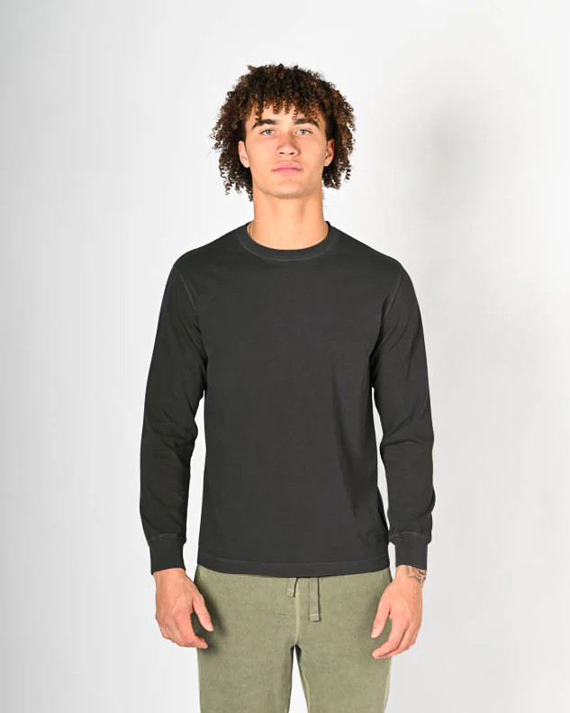 Long Sleeve T-Shirt Charcoal 100% Cotton | Made in Canada