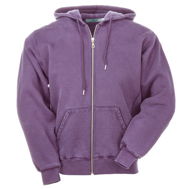 Hooded Full Front Zipper Plum Sand - 100% Heavyweight Cotton