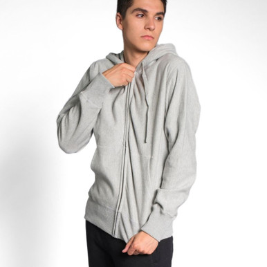 Hooded Full Front Zipper Grey Mix 95% Cotton