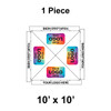 10' x 10' Classic Frame Tent, 1 Piece, Ratchet Top, Logo/Valance Print Only
