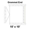 10' x 10' Gable Frame Tent Grommet End, 16 oz. Ratchet Top, Solid White