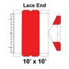 10' x 10' Gable Frame Tent Lace End, 16 oz. Ratchet Top, White and Red