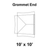 10' x 10' Master Series Frame Tent Grommet End, 16 oz. Ratchet Top, Solid White
