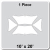 10' x 20' 16 oz. White Pinnacle Series Cross Cable Top